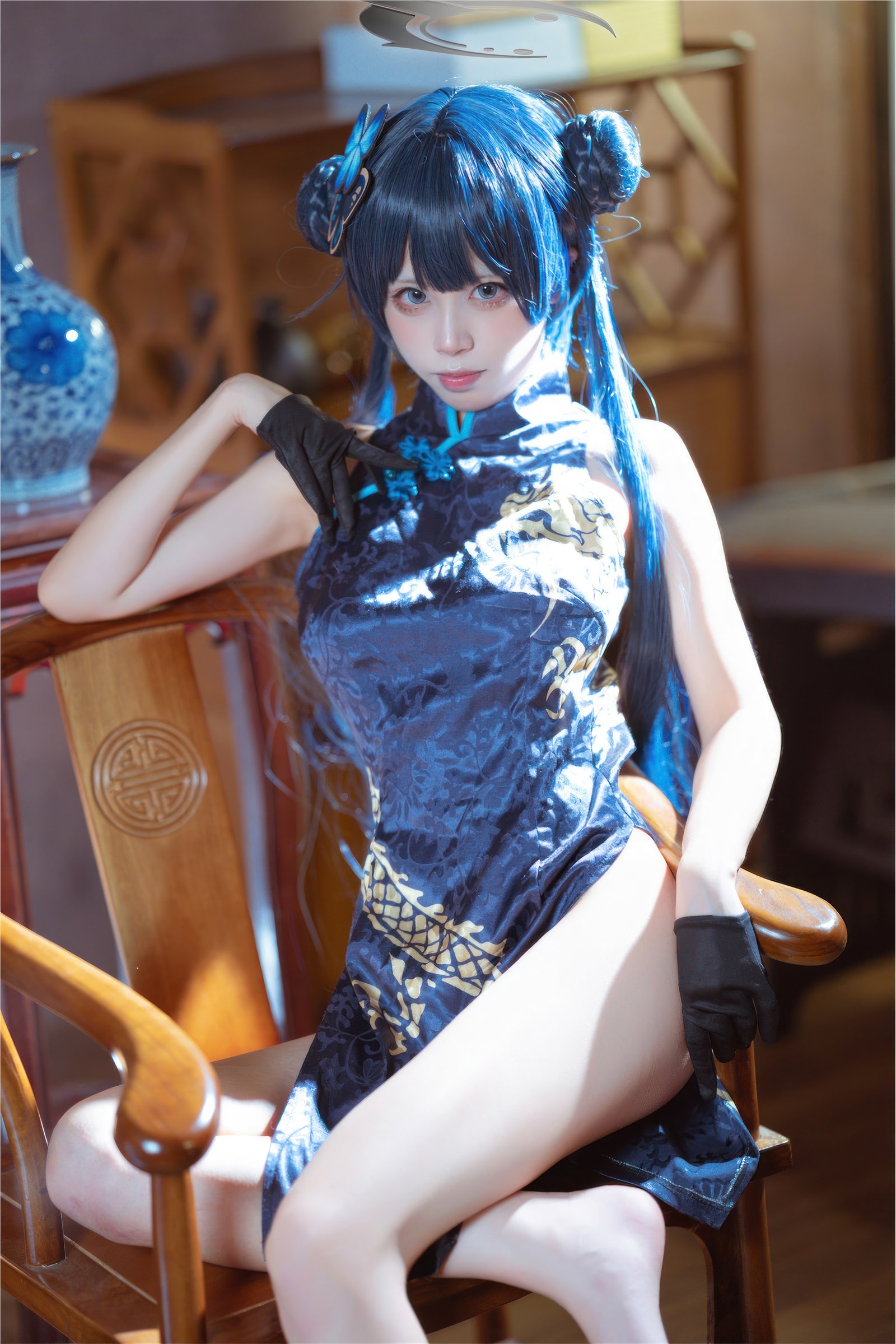 Is it the Three Worlds - NO.031 Blue Archival Concubine Saki Qipao(13)